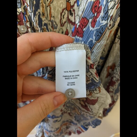 Reitmans Womens Boho Textured Paisley Blouse Western Long Sleeve Office XXL - Picture 9 of 9